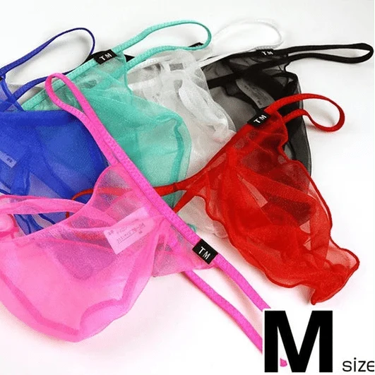 Product showcase view of See Through Large Pouch Mesh Thong
