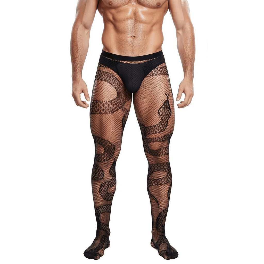 Flame Fishnet High Waist Tights
