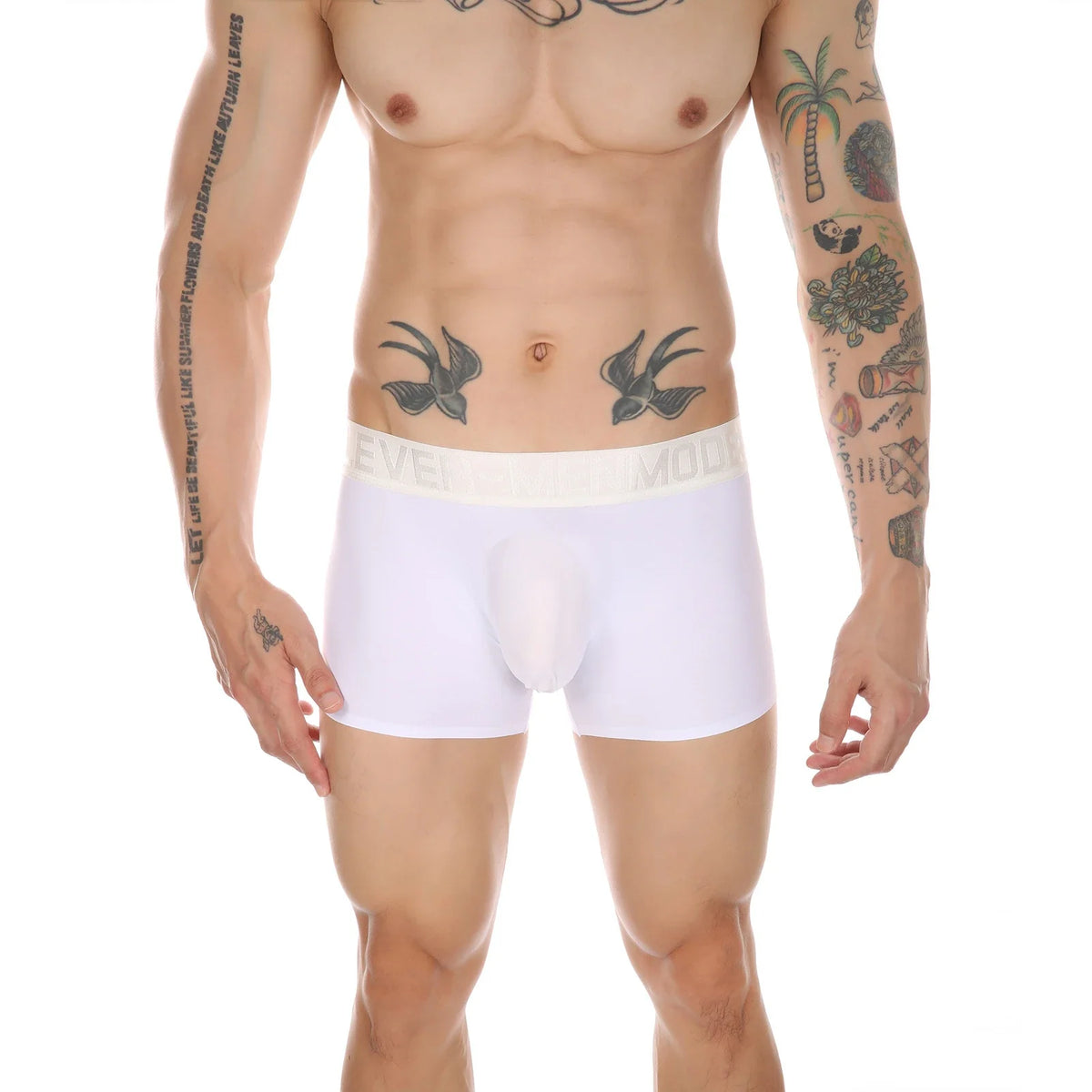 Seamless Ice Silk Heart Mesh Boxer Briefs