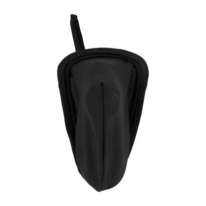 Black Bulge Pouch Solid Color C String front view