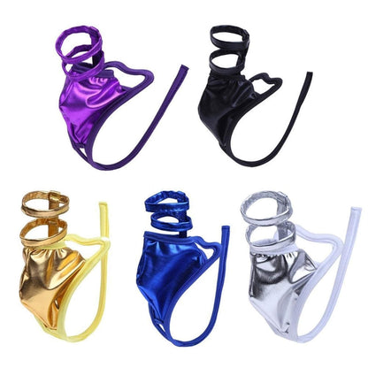 Gold Metallic Scrotal Ring C String Set alternate view 15