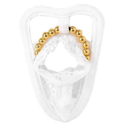 Gold Beaded Ring Lace C String alternate view 6