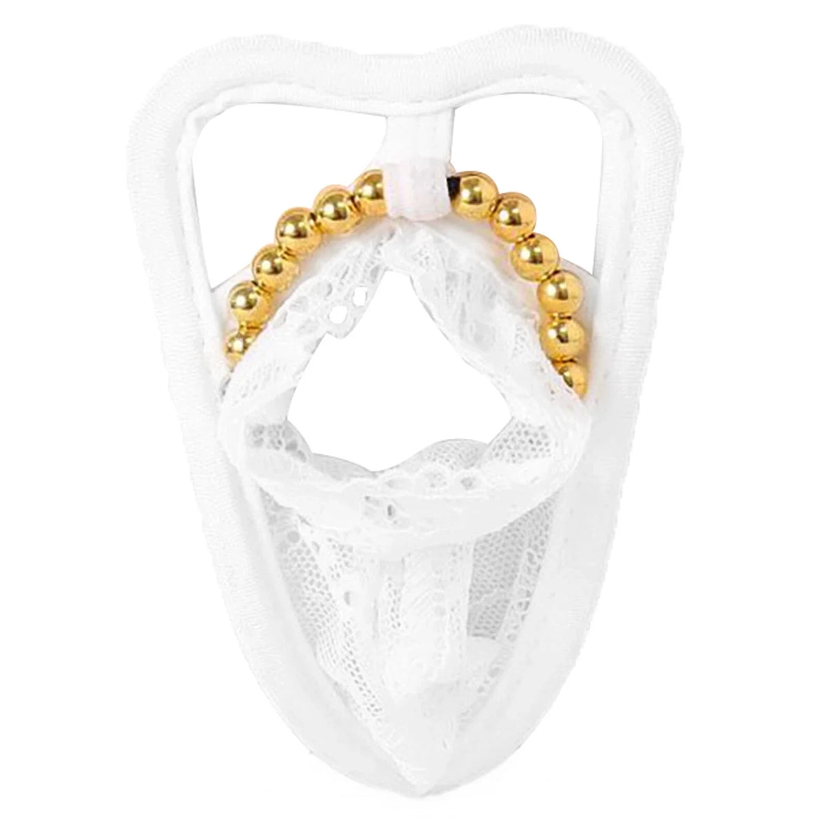 Gold Beaded Ring Lace C String