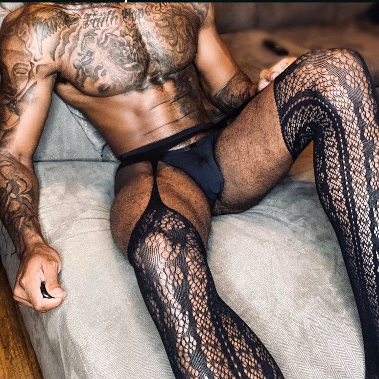 Lace Garter Fishnet Stockings alternate view 4