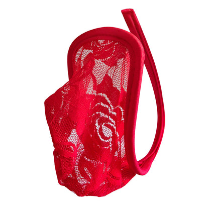 Red Sheer Lace Strapless C String alternate view 9