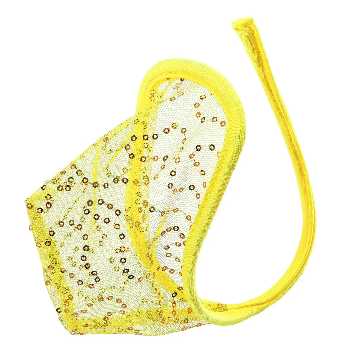 Yellow Sequin Embroidered Mesh C String product view