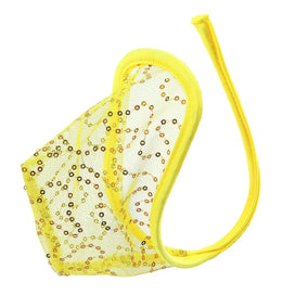Yellow Sequin Embroidered Mesh C String product view