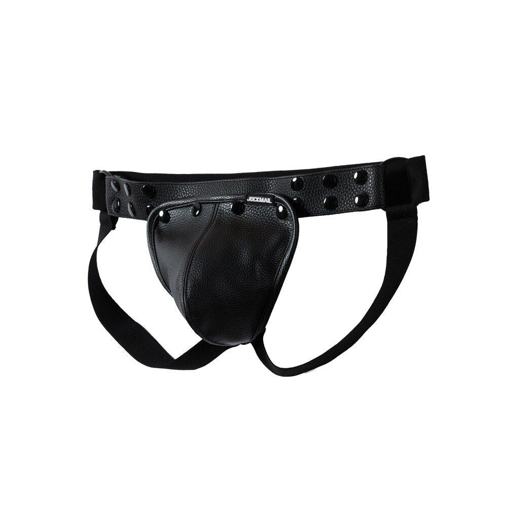 Faux Leather Jockstrap Shoulder Harness Set
