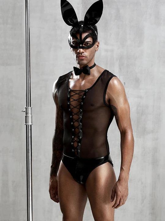 Black Black Sexy Rabbit Man Cosplay Suit alternate view 5