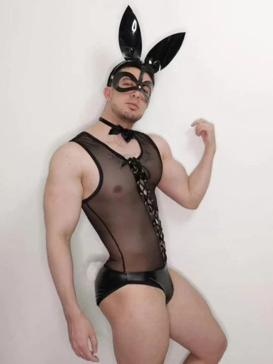 Black Black Sexy Rabbit Man Cosplay Suit product view