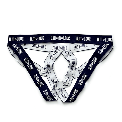 White Open Ring Crotchless Strappy Jockstrap close up detail