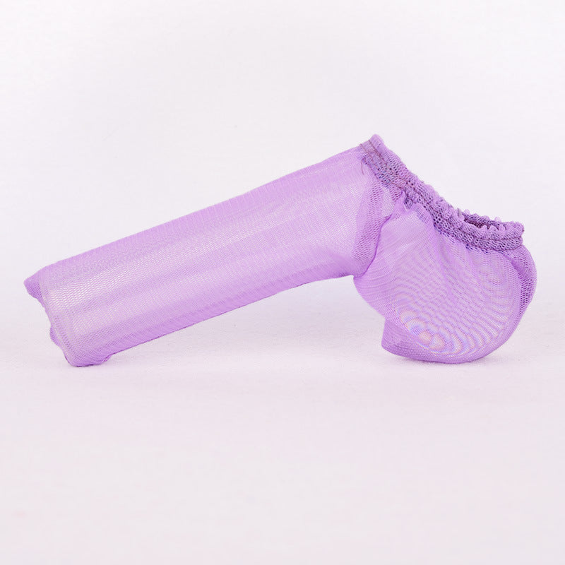 Purple Sheer Mesh Elephant Trunk Cock Sock product view