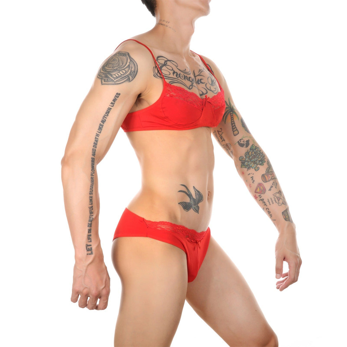 Femboy Stretch Bra Panty Lingerie Set product detail view 17