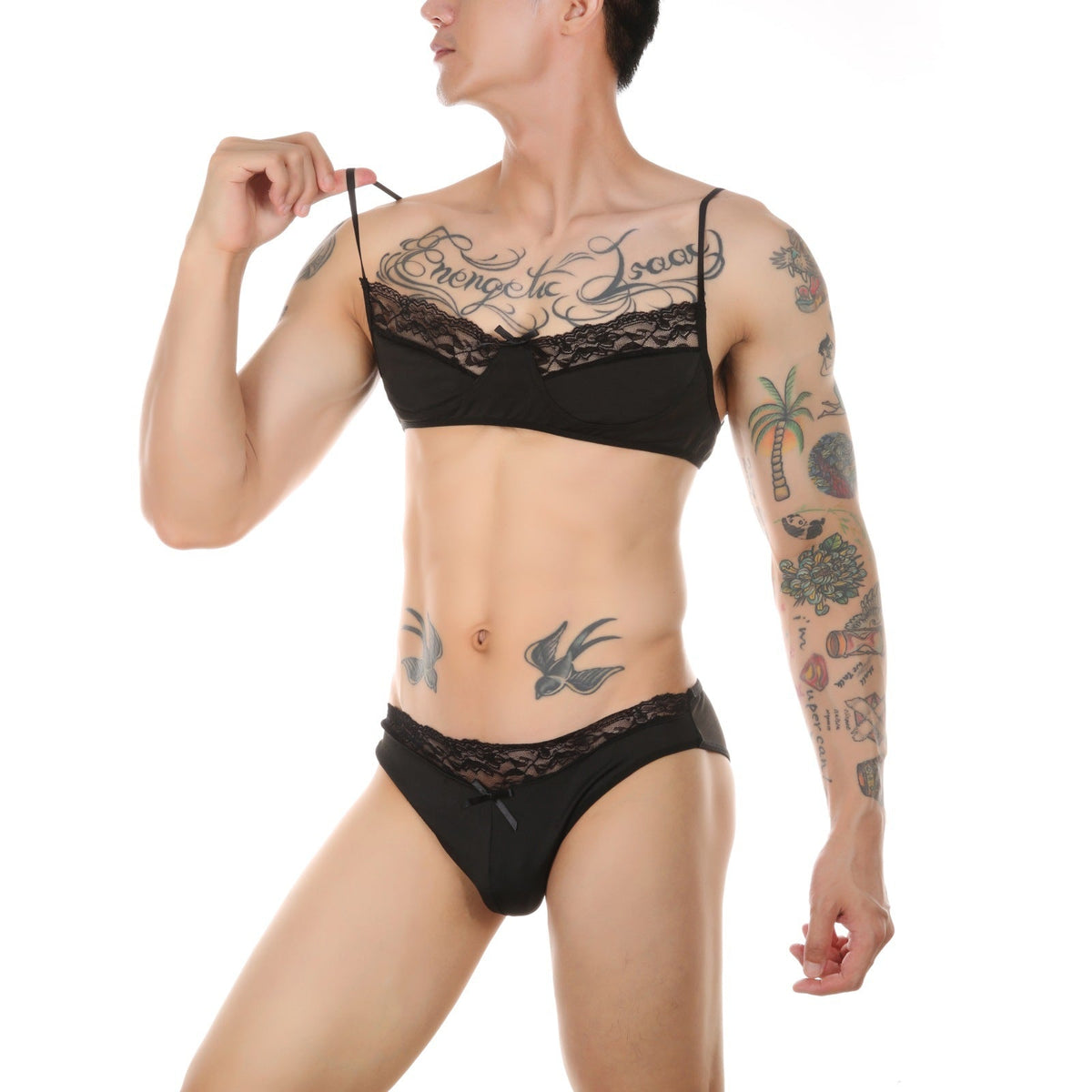 Femboy Stretch Bra Panty Lingerie Set product detail view 12