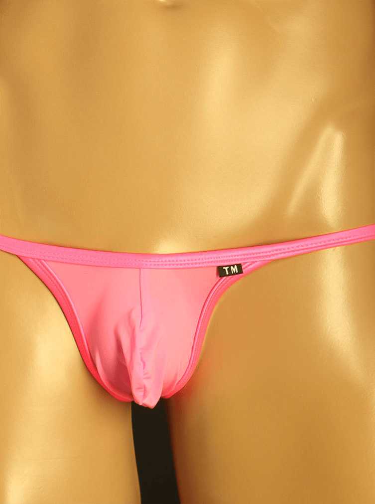 Pink Breathable Support Pouch Low Rise Thong front view
