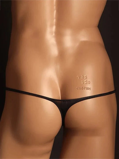 Black Cotton Elephant Trunk G String back view