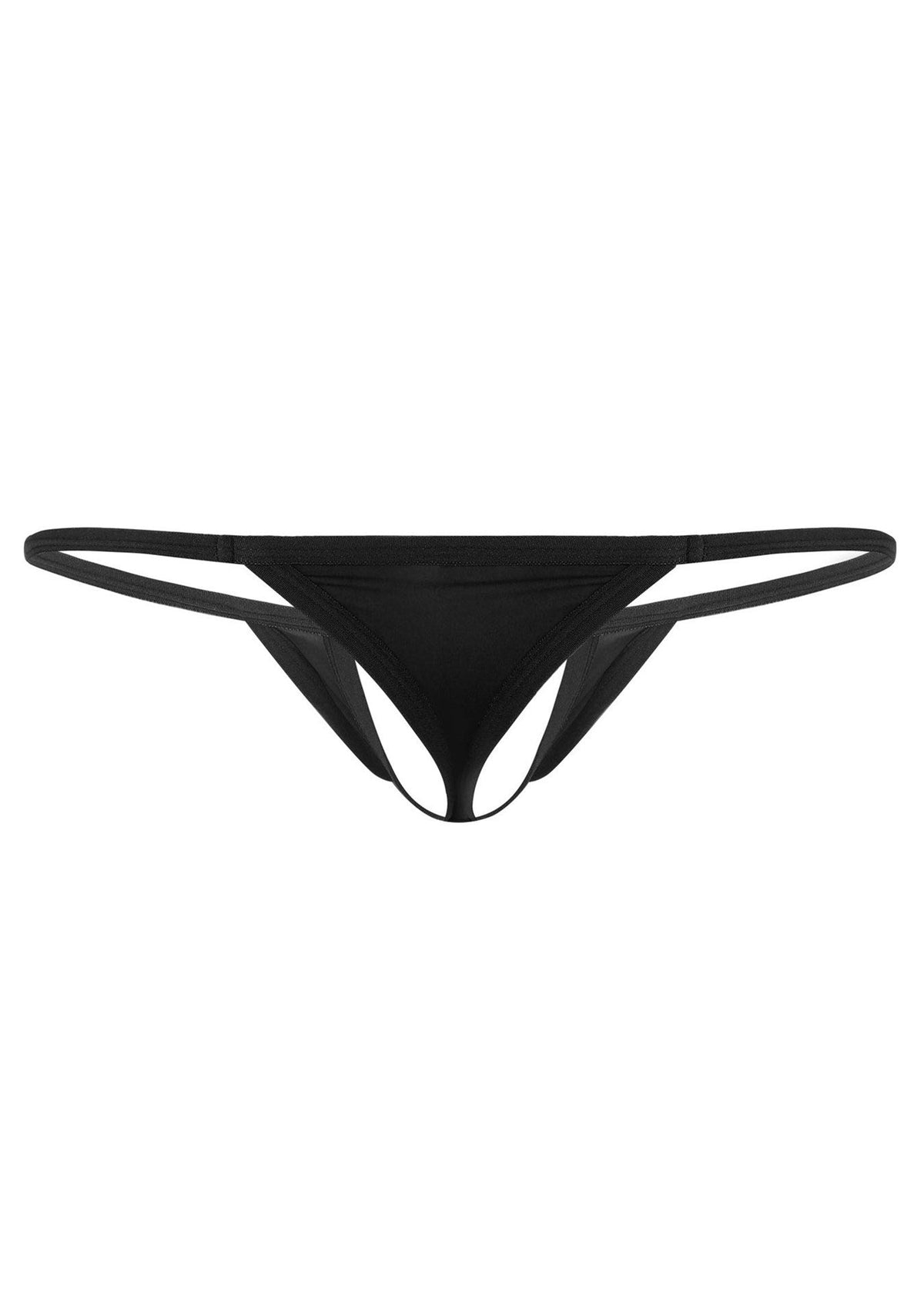 Alternate perspective of Ice Silk Hollow Front T Back Thong