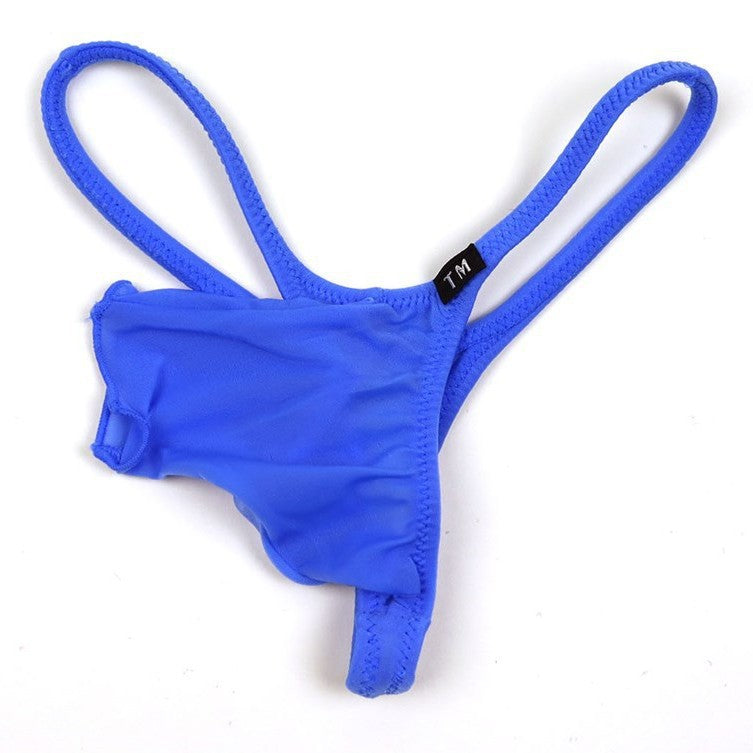 Blue Open Front Elephant Trunk G String flat lay