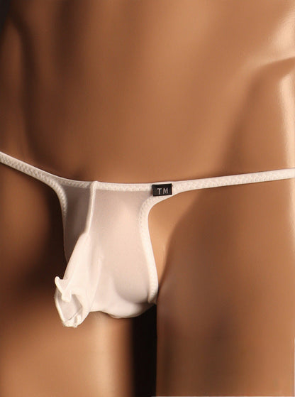 White Open Front Elephant Trunk G String front view