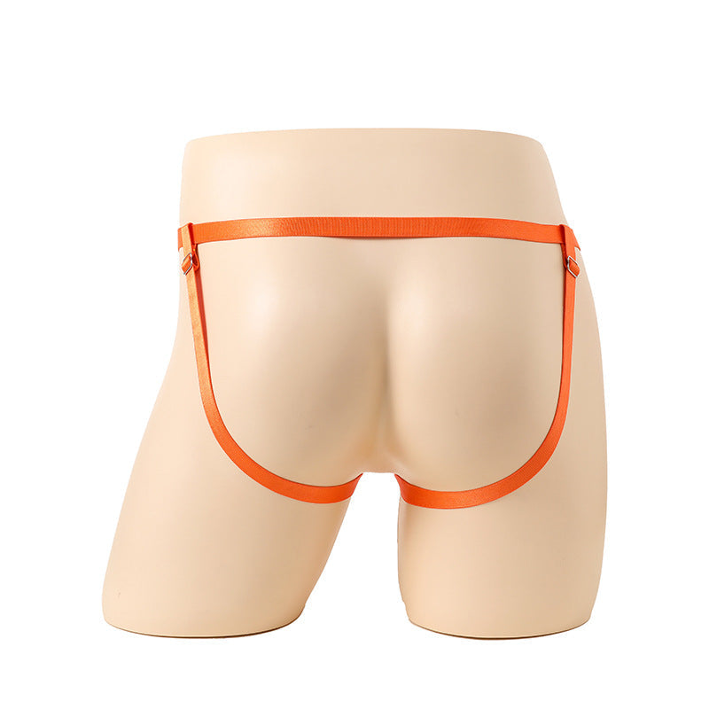Orange Pearl Ring Open Butt Jockstrap G String back view