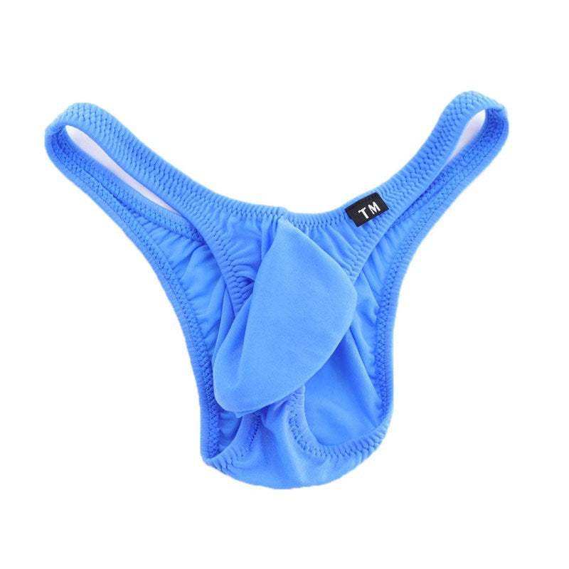 Blue Seamless Ice Silk Low Rise Bikini Brief flat lay
