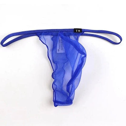Alternate angle showing See Through Large Pouch Mesh Thong
