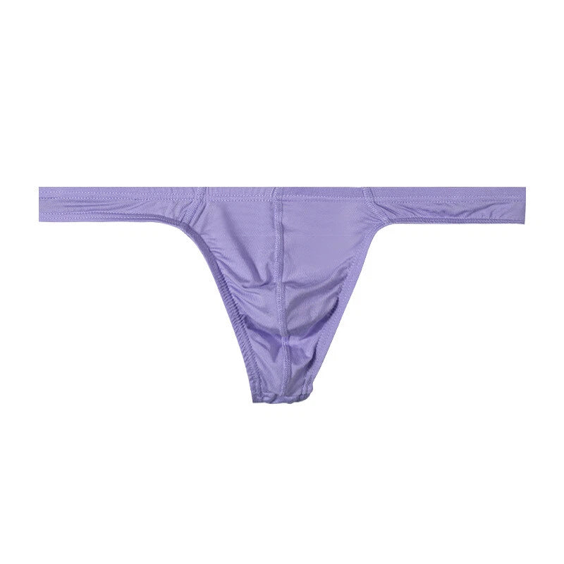 Lilac Soft Modal High Cut T Back Thong flat lay