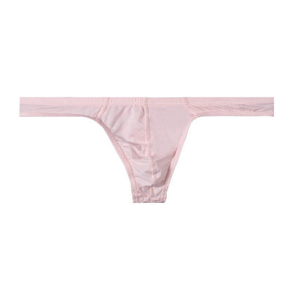 Pink Soft Modal High Cut T Back Thong flat lay