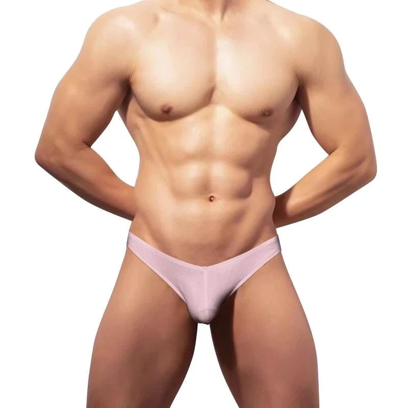 Pink Soft Modal High Cut T Back Thong front studio view