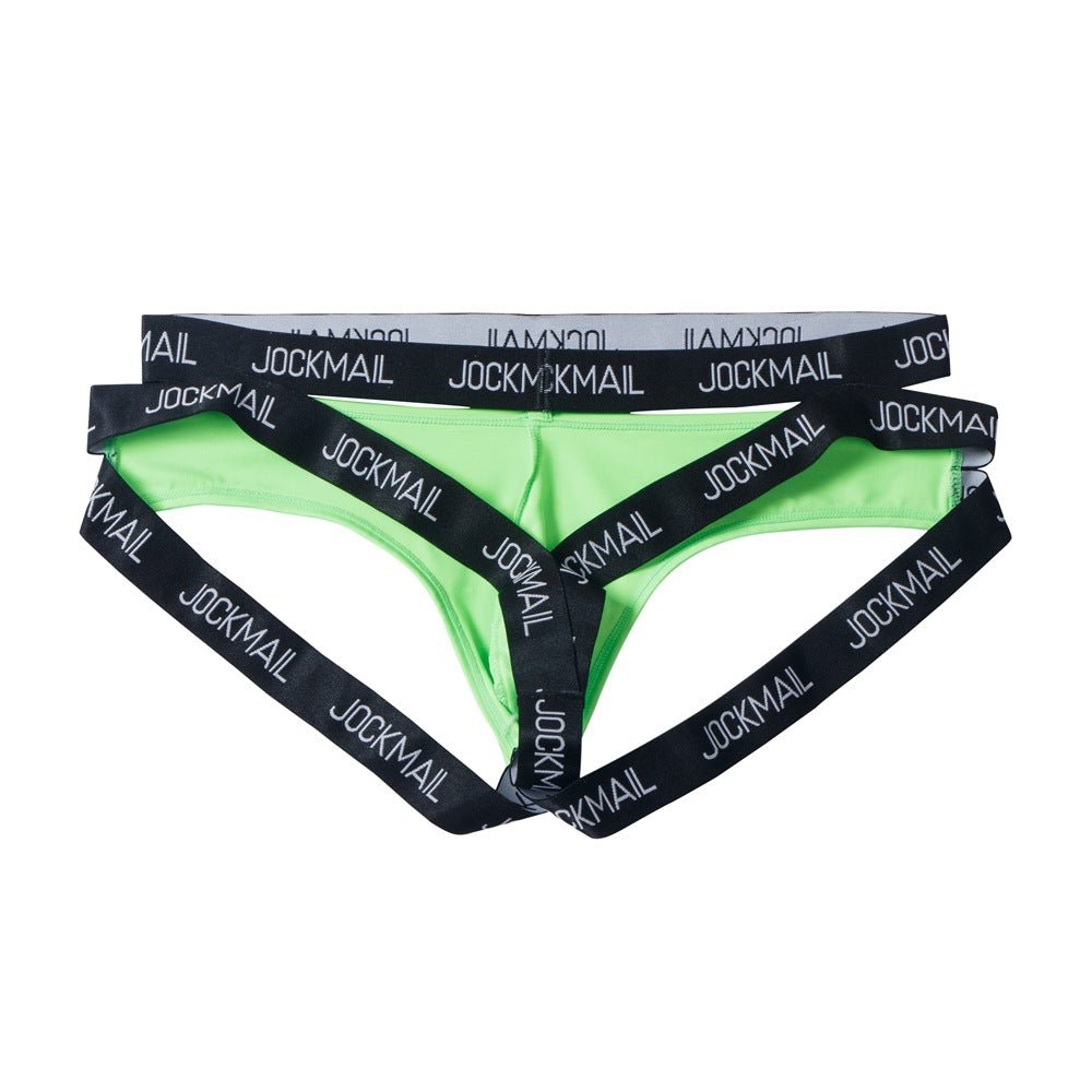 Alternate view of green Double Waistband Enhancing Pouch Jockstrap