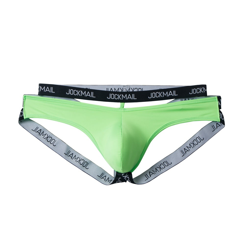 Green Double Waistband Enhancing Pouch Jockstrap product view