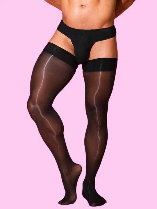 Black Black Knee High Nylon Stockings product view