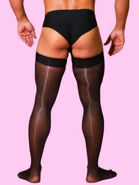Black Black Knee High Nylon Stockings alternate view 4