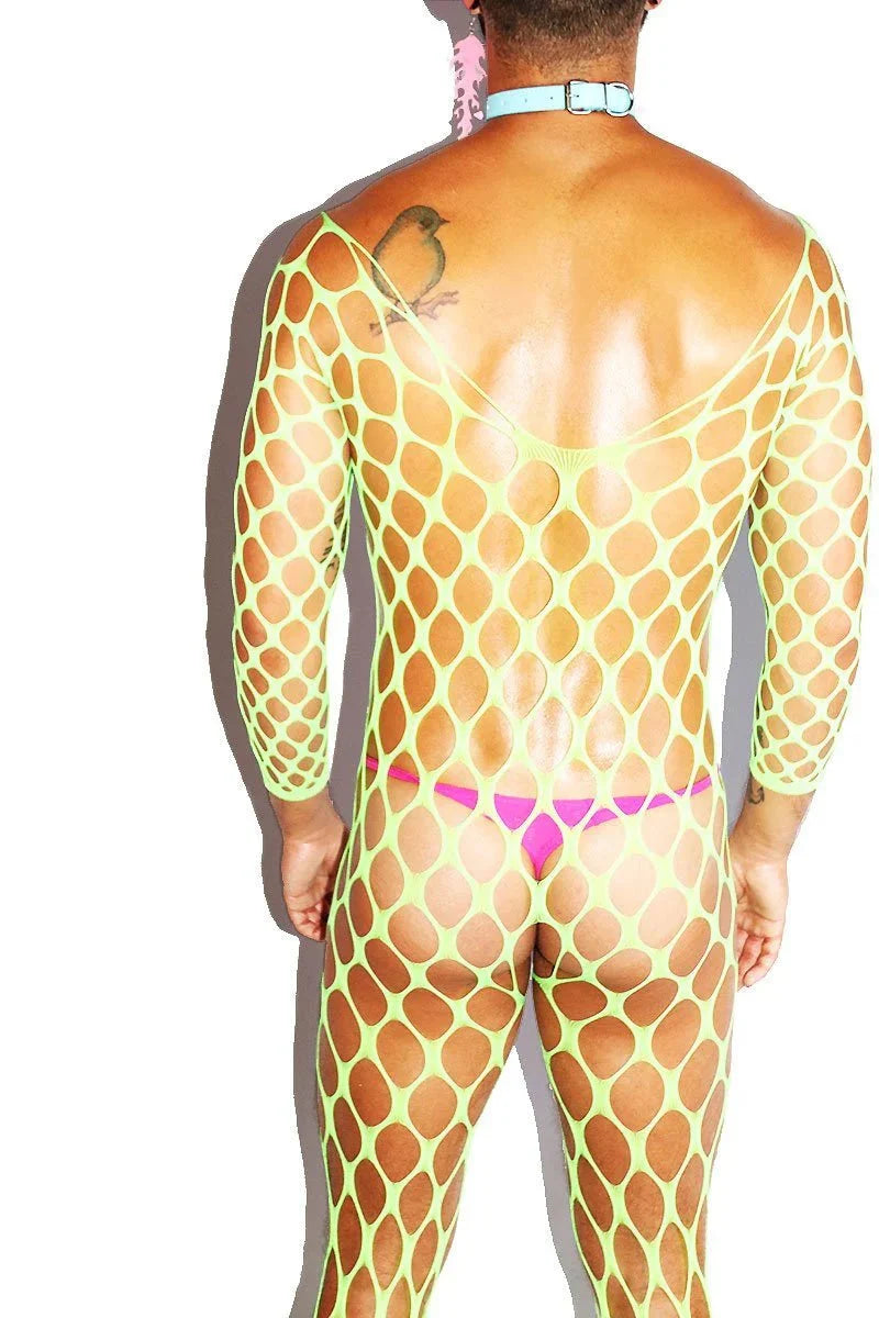 Large Mesh Hollow Long Sleeve Bodysuit alternate view 12