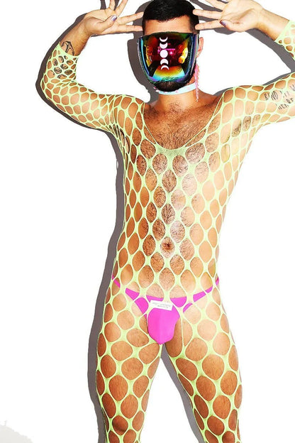 Large Mesh Hollow Long Sleeve Bodysuit alternate view 9