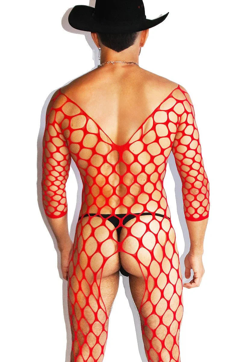 Large Mesh Hollow Long Sleeve Bodysuit alternate view 6