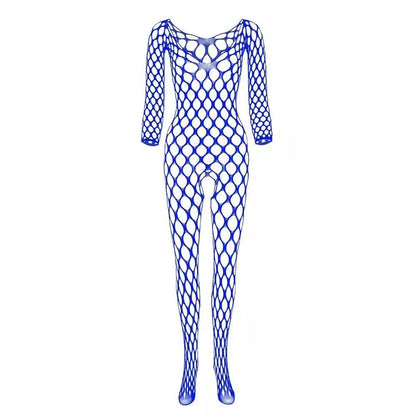 Large Mesh Hollow Long Sleeve Bodysuit