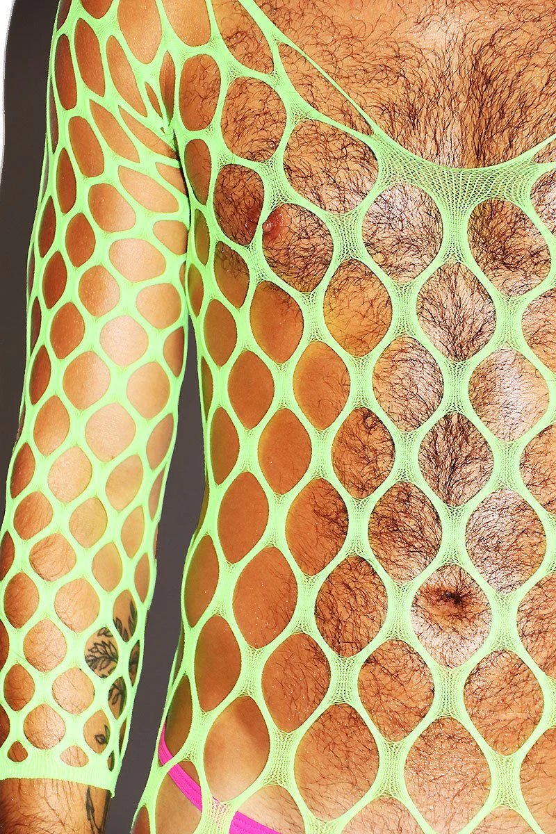 Large Mesh Hollow Long Sleeve Bodysuit alternate view 11