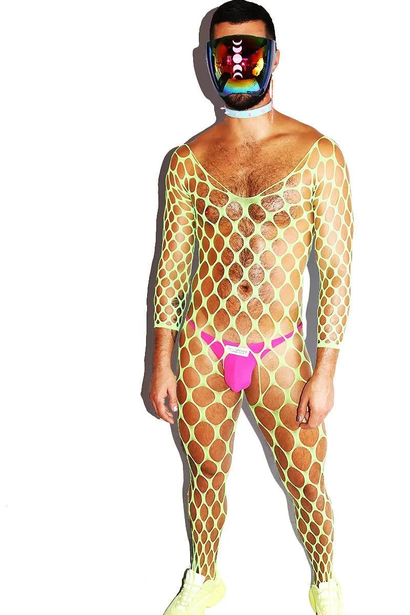 Large Mesh Hollow Long Sleeve Bodysuit alternate view 8