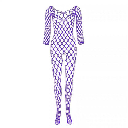 Large Mesh Hollow Long Sleeve Bodysuit