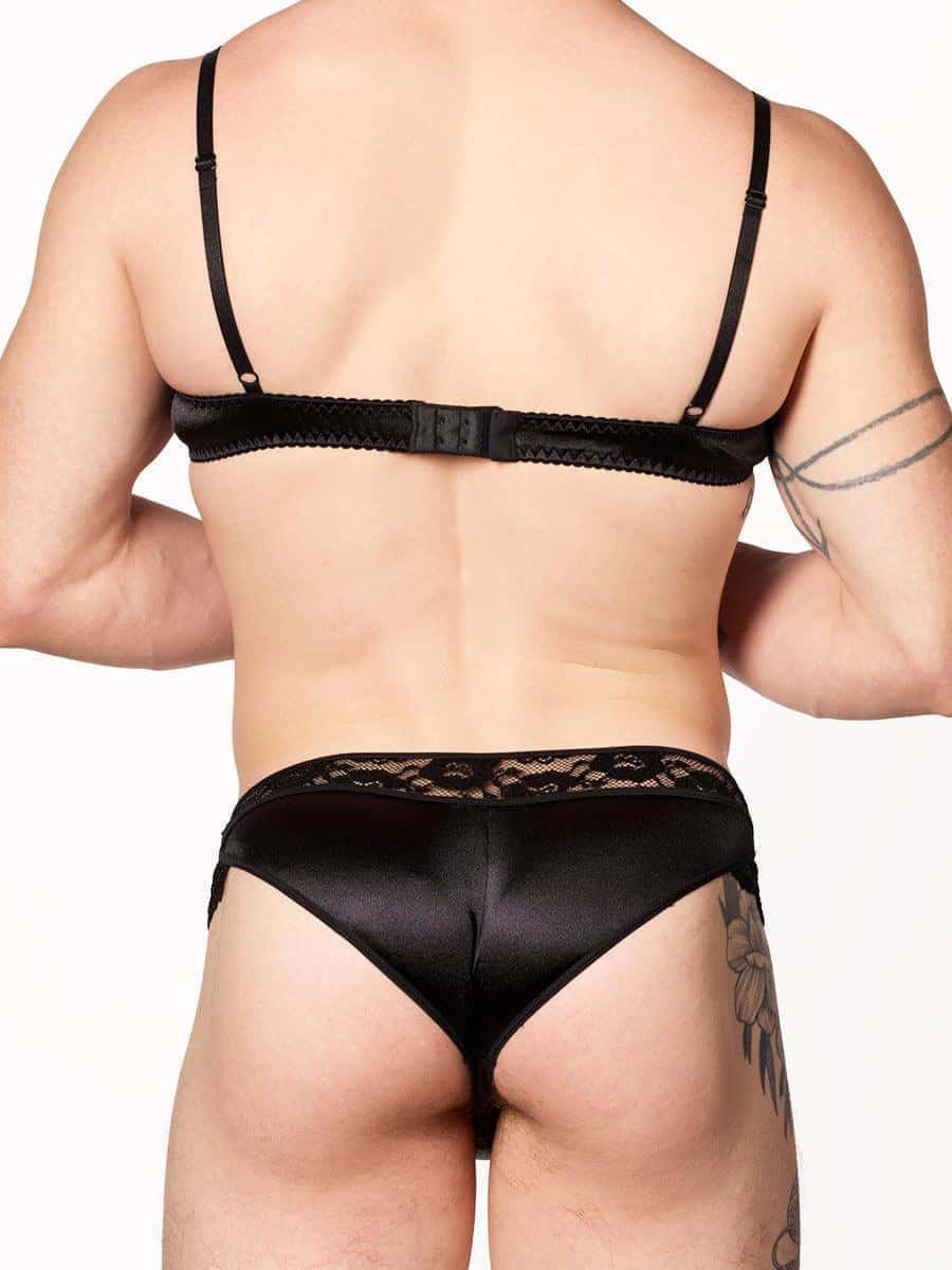 Black Satin Lace Contour Bra product detail view 4