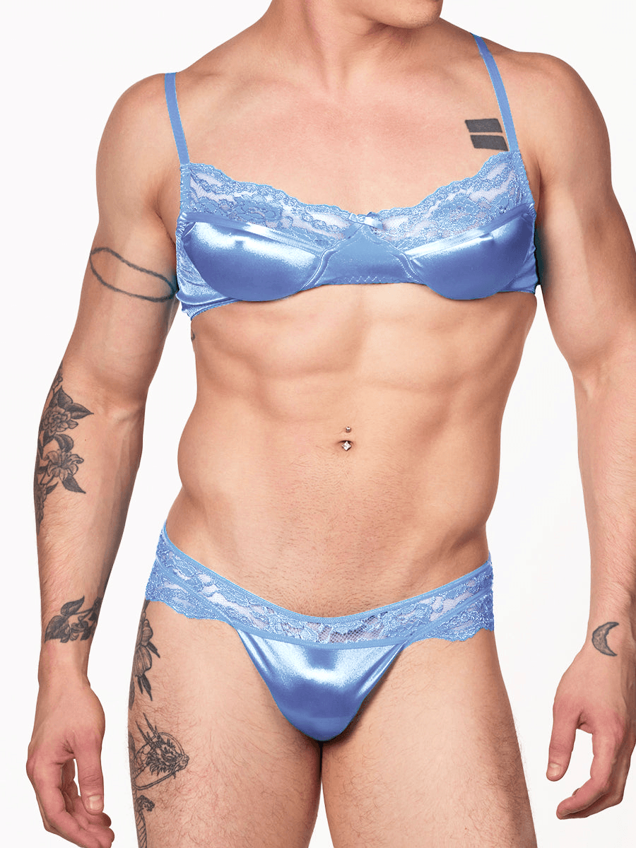 Satin Lace Adjustable Bra Lingerie product detail view 7
