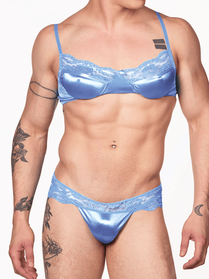 Satin Lace Adjustable Bra Lingerie product detail view 7