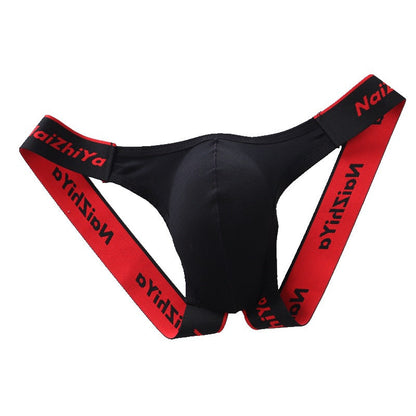 Black Soft Cotton U Pouch Open Back Jockstrap product view