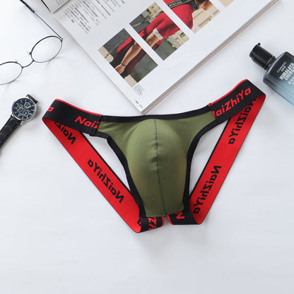 Green Soft Cotton U Pouch Open Back Jockstrap flat lay