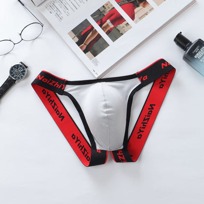 White Soft Cotton U Pouch Open Back Jockstrap flat lay