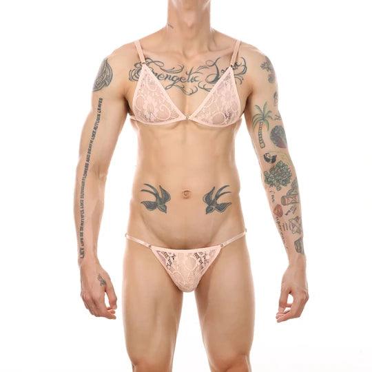 Floral Lace Bra Brief Lingerie Set