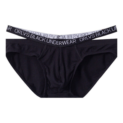 Detailed flat lay showing black Ribbed Cotton Low Rise Briefs
