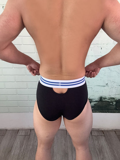 Model View of black Modal Front and Back Keyhole Brief