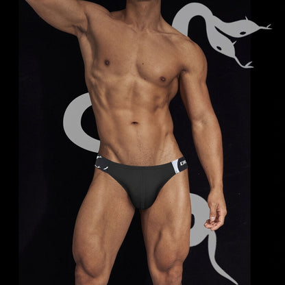 Alternate model view of black High Cut Modal Contour Pouch Briefs